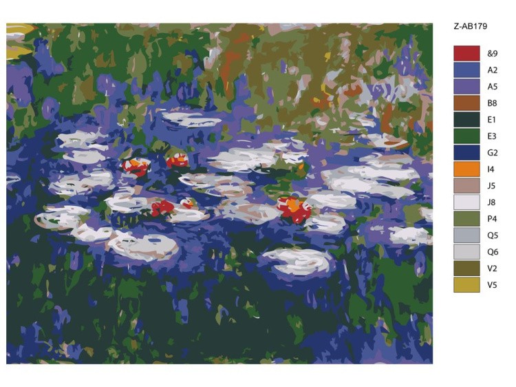 Картина по номерам «Пруд с кувшинками» — картинка 2