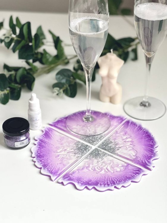 Силиконовый молд жеода круг, d 21 см — картинка 6