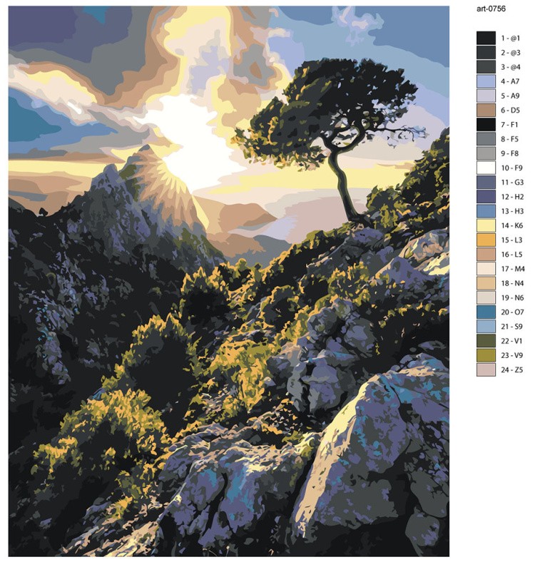 Картина по номерам Испания закат в горах на Майорке — картинка 2