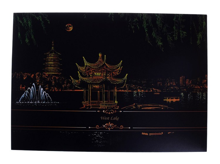 Скретч-картина «Ханчжоу. Озеро Сиху» (цветная) — картинка 5