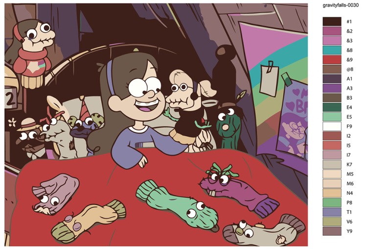 Картина по номерам «Гравити Фолз Фолс: Мейбл и веселые носки» — картинка 2