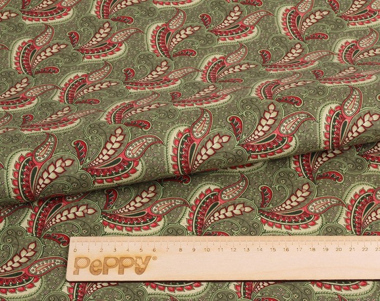 Ткань для пэчворка Тайны Марокко, 146 г/м², 50х55 см, 100% хлопок, цвет: зеленый, принт, Peppy — картинка 2