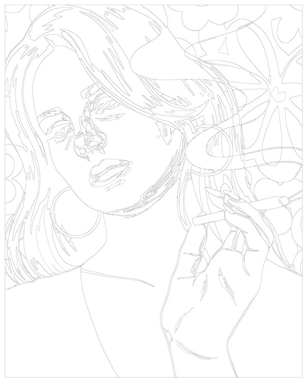 Картина по номерам «Lana Del Rey Лана Дель Рей: Арт с сигаретой» — картинка 3