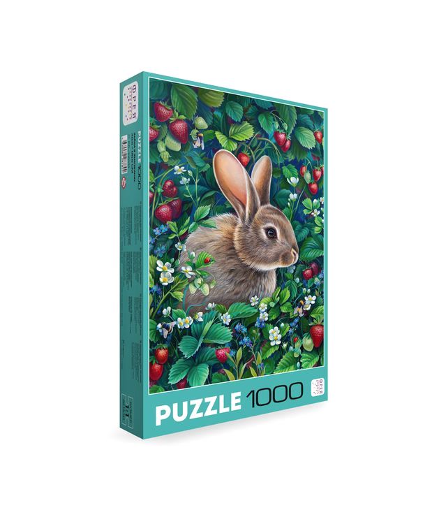 Пазлы «Зайка в землянике» — картинка 2