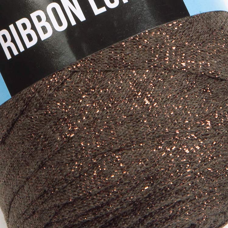 Пряжа YarnArt Ribbon Lurex (Риббон Люрекс) (736), кофе, 4 шт. по 250 г — картинка 2