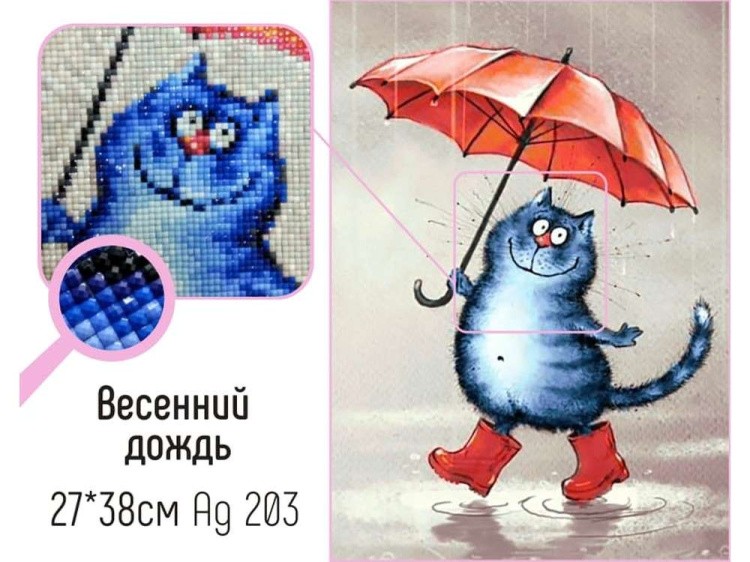 Алмазная вышивка «Весенний дождь» — картинка 2