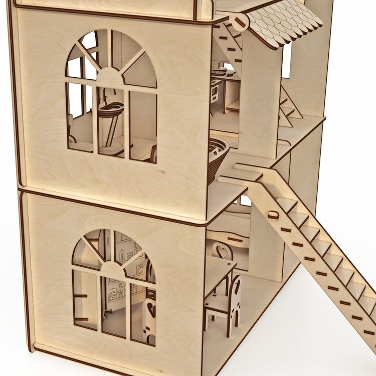 Конструктор-кукольный домик ХэппиДом «Коттедж с мебелью Premium»
— картинка 3