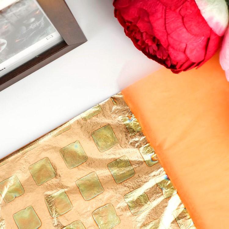 Набор листовой потали 14x14 см 12 листов, цвет: голубой квадрат, Pebeo — картинка 3