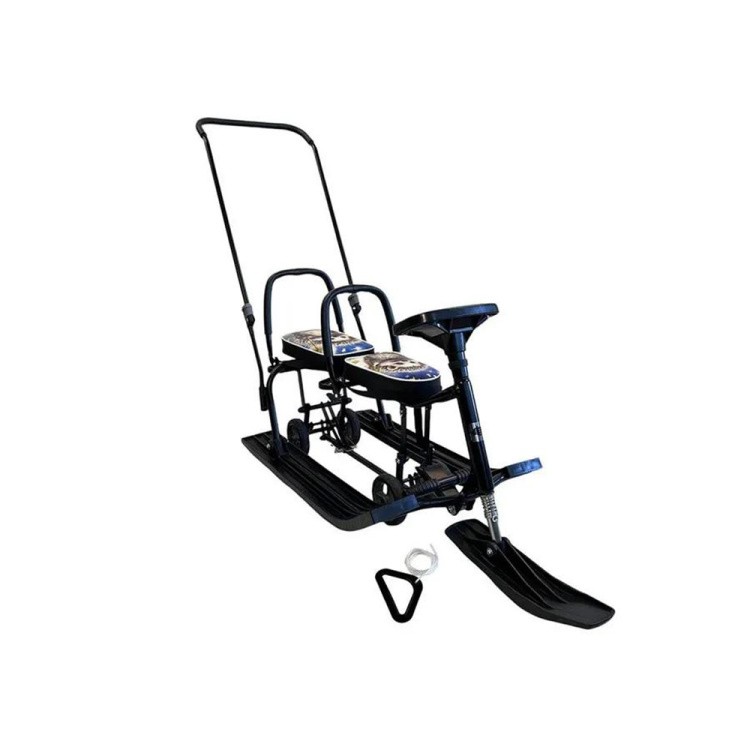 Снегокат детский 507 TWINS BABY Wheel для двоих со спинкой — картинка 5