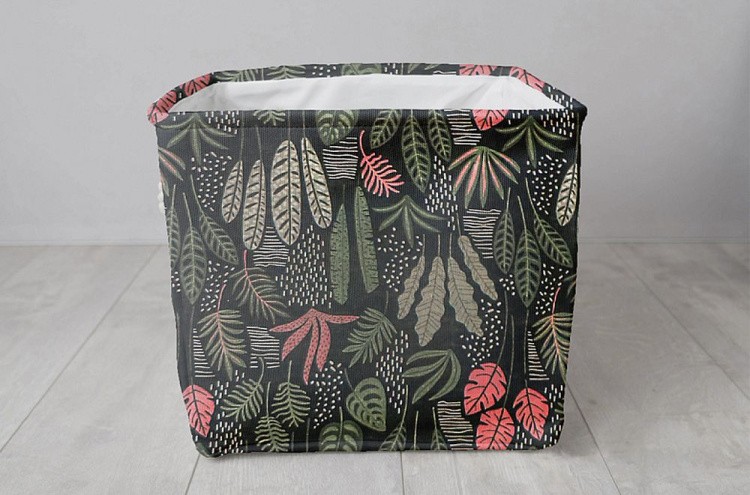 Ткань Лен, 140 г/м², 5 м x 150 см, цвет: зеленый, растительный принт, TBY — картинка 6