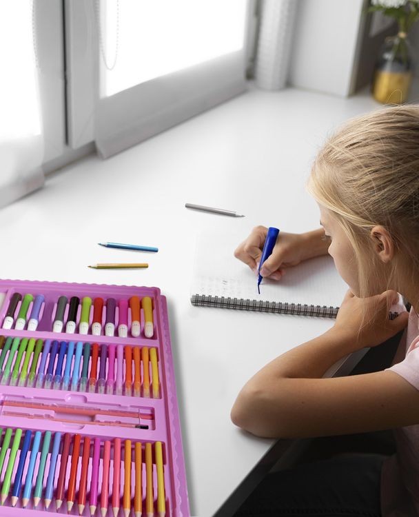 Чемодан творчества «Художественный набор», розовый, 208 предметов — картинка 5