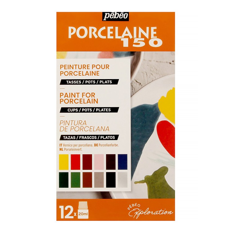 Набор красок Pebeo Porcelaine 150 «Исследование» по фарфору и керамике под обжиг, 12 цв. глянцевые №2 — картинка 2