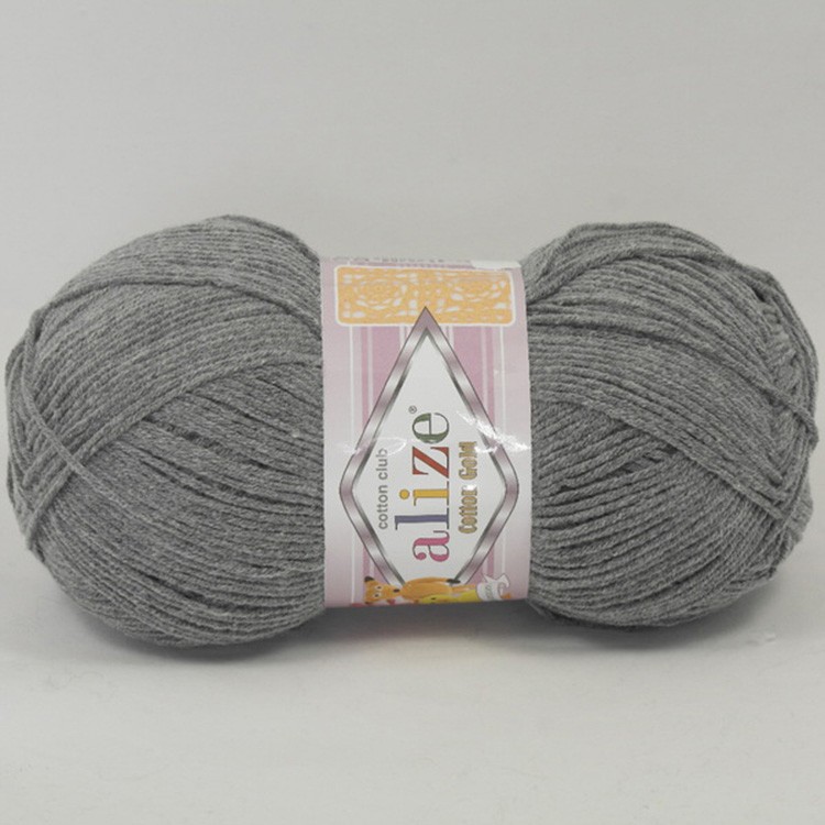 Пряжа ALIZE Cotton Gold (827), меланж светло-серый, 5 шт. по 100 г — картинка 2