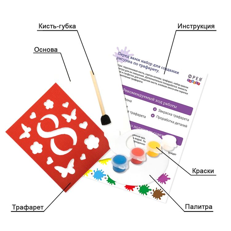 Набор для раскрашивания по трафарету «Открытка на 8 марта» — картинка 2