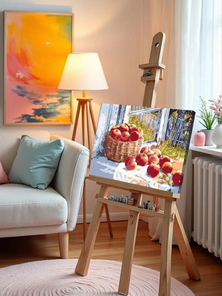 Картина по номерам «Корзина яблок» — картинка 9