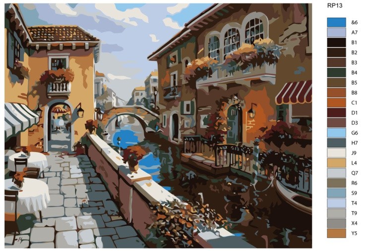 Картина по номерам «Кафе на набережной» — картинка 2