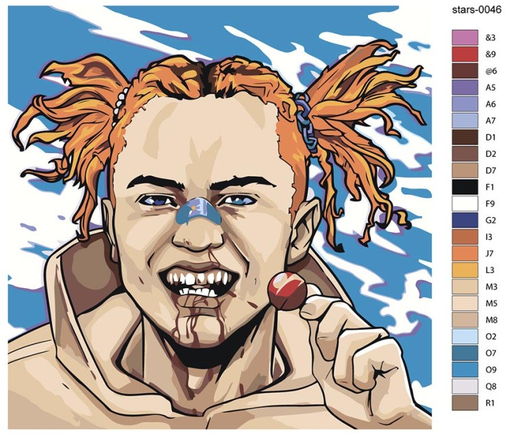 Картина по номерам «Рэпер Гон Флад GONE.Fludd: арт 40x40» — картинка 2