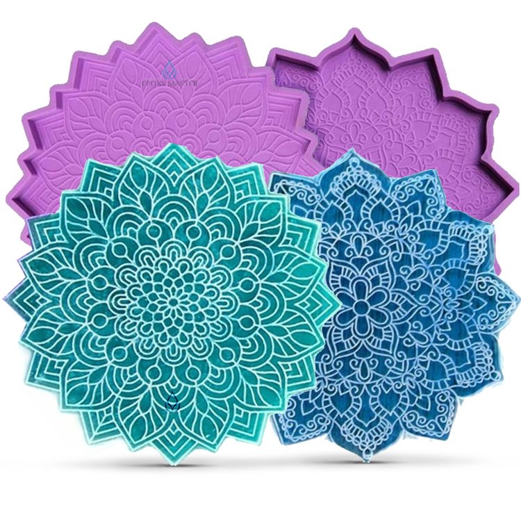 Силиконовый молд - Набор подстаканников цветков (2 шт.), d 15 см — картинка 2