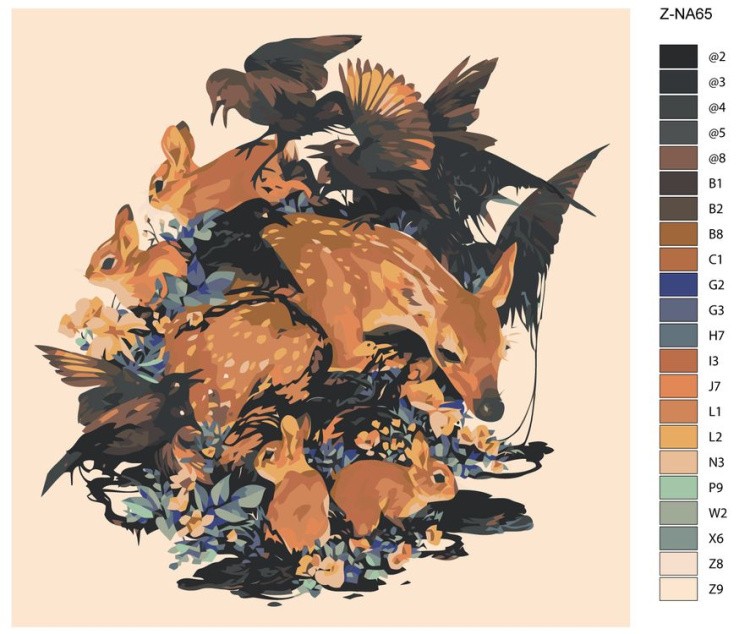 Картина по номерам «Олени» — картинка 2