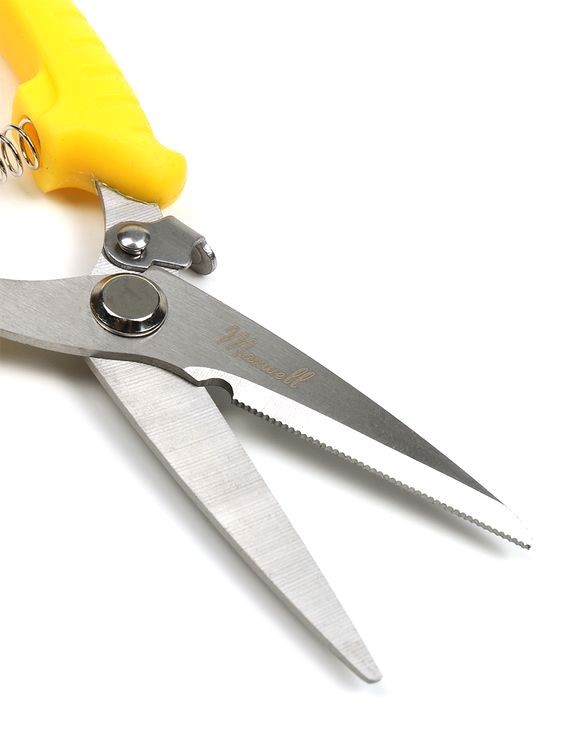 Секатор Maxwell прямое лезвие, 80/210 мм, ручки желтый пластик — картинка 5