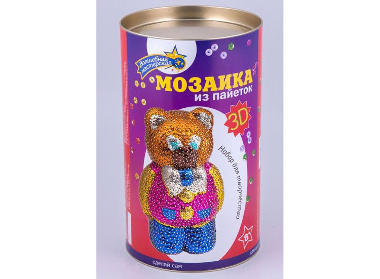 Объемная фигурка из пайеток «Мишка» — картинка 3