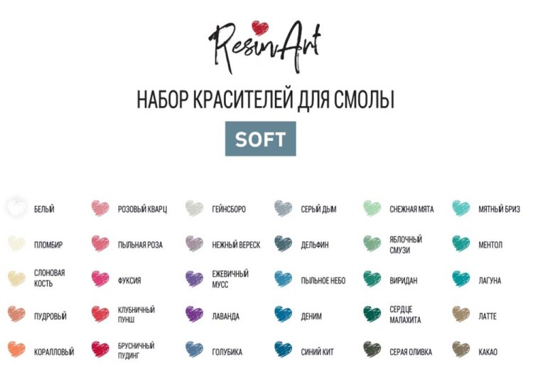 Набор красителей ResinArt (30 цветов) - серия SOFT — картинка 3