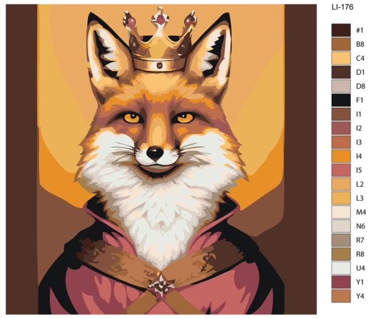 Картина по номерам «Коронованный лис» — картинка 2