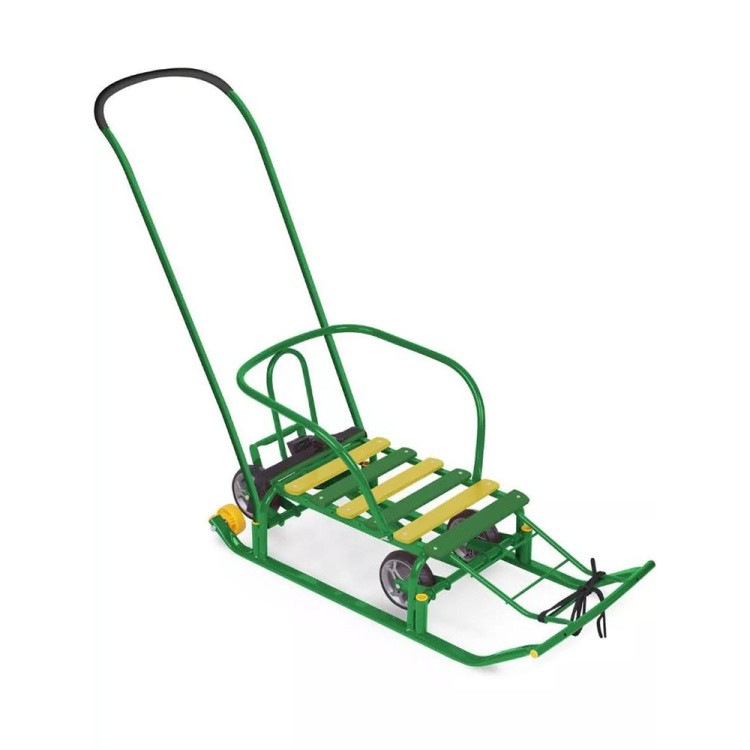 Санки детские с колесами зимние Тимка 5, зеленый — картинка 4