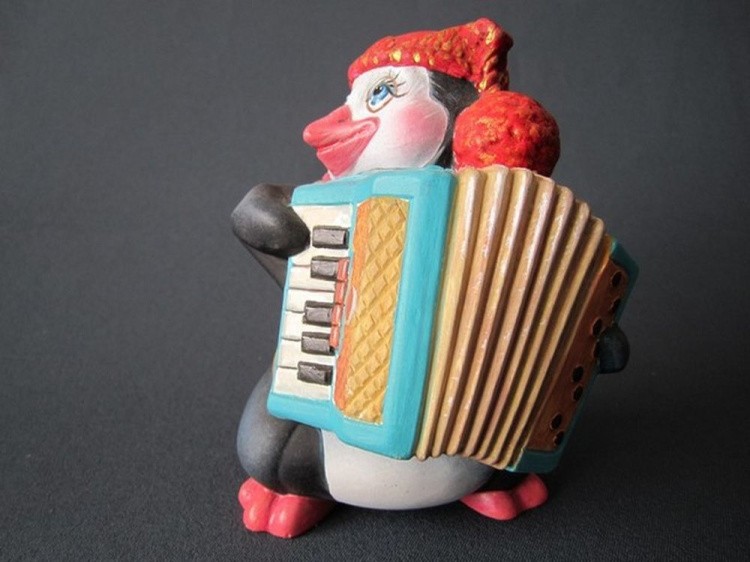 Фигурка для раскрашивания «Пингвин джаз баян» — картинка 2