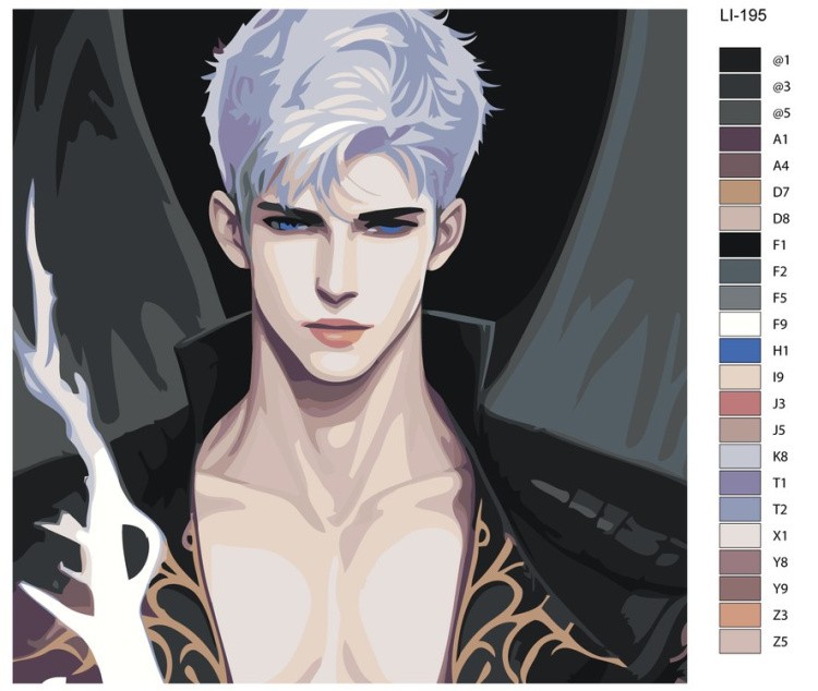 Картина по номерам «Голубоглазый парень» — картинка 2