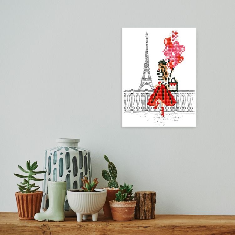 Алмазная вышивка «Девушка в Париже» — картинка 5