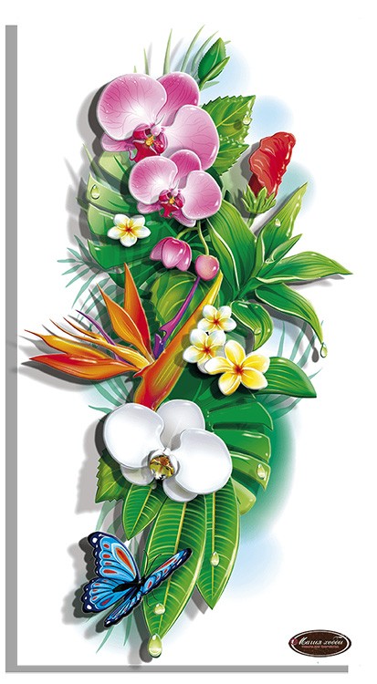 Папертоль «Тропические цветы - 2»