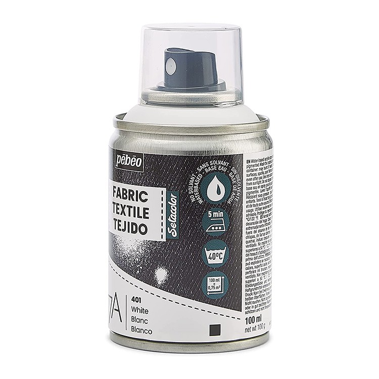 Краска для текстиля 7А Spray (аэрозоль), 100 мл, цвет: белый, Pebeo — картинка 3