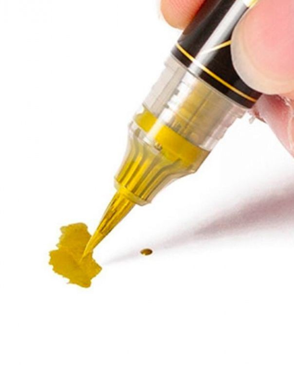 Маркер-кисть с кнопкой подкачки чернил, 1-10 мм, золото, Pentel — картинка 2