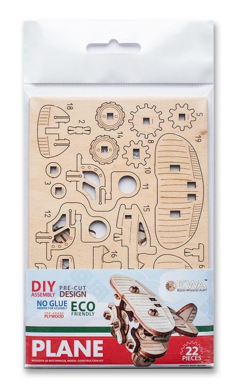 Конструктор из дерева «Эвик: Самолет», Eco Wood Art — картинка 7