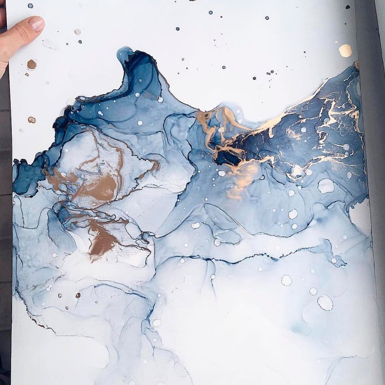 Алкогольные чернила черно-синие 15 мл, Kamenskaya Ink — картинка 5