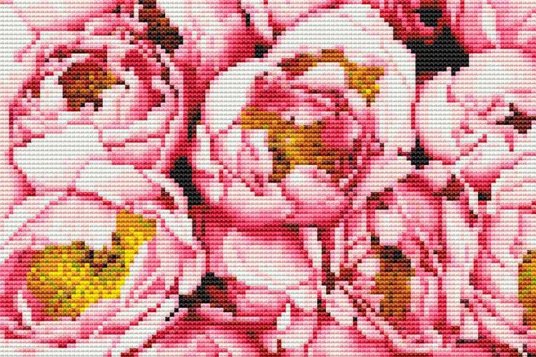 Алмазная вышивка «Пионы» — картинка 2