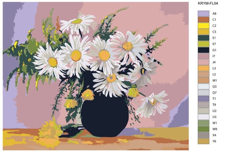 Картина по номерам «Букет ромашек» — картинка 2