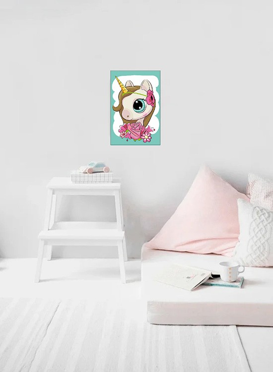 Картина по номерам «Единорожек в цветах» — картинка 7