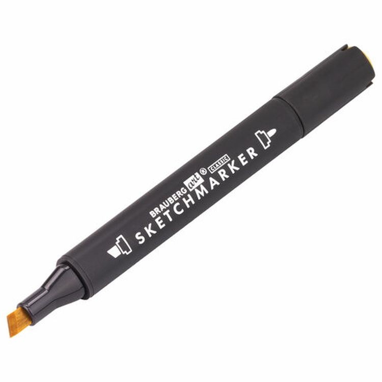 Маркер для скетчинга двусторонний 1 мм - 6 мм BRAUBERG ART CLASSIC, цвет: желтый подсолнух — картинка 5