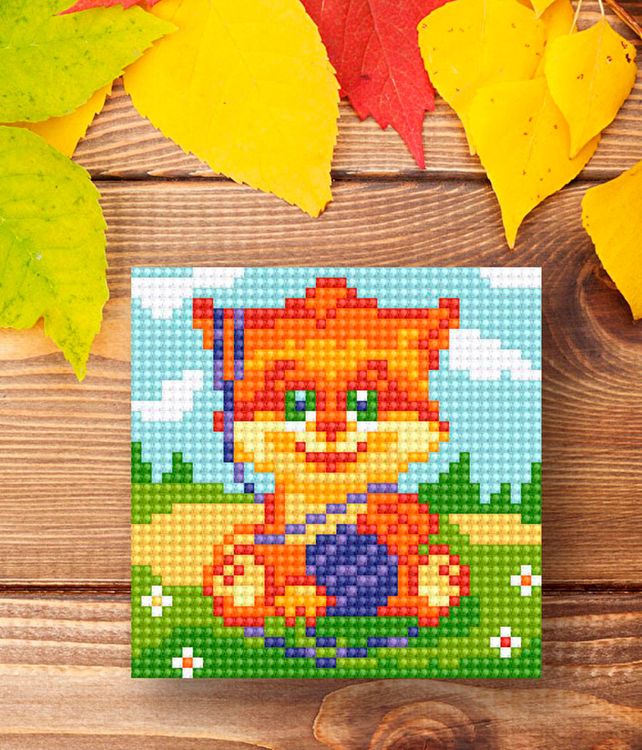 Алмазная вышивка «Котенок с нитками» (на магнитной основе) — картинка 2