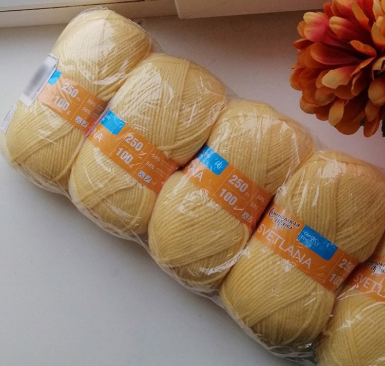 Пряжа Семеновская Svetlana (772), шампанское 5 шт. по 100 г — картинка 2