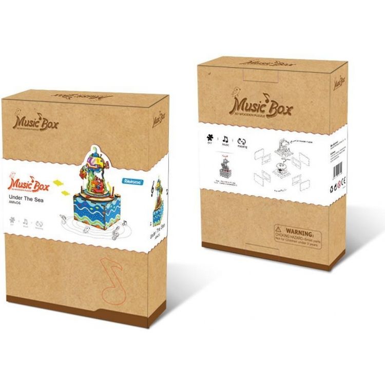 Деревянный 3D конструктор - музыкальная шкатулка «Под водой», Robotime — картинка 3