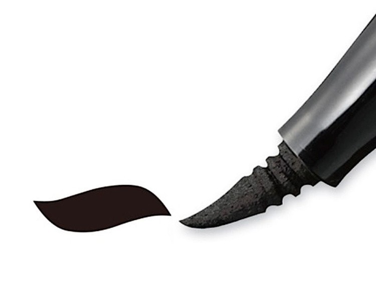 Двусторонний фломастер-кисть в блистере, кисть/круглая, тонкая, 1,2-12,5 мм, Pentel — картинка 6