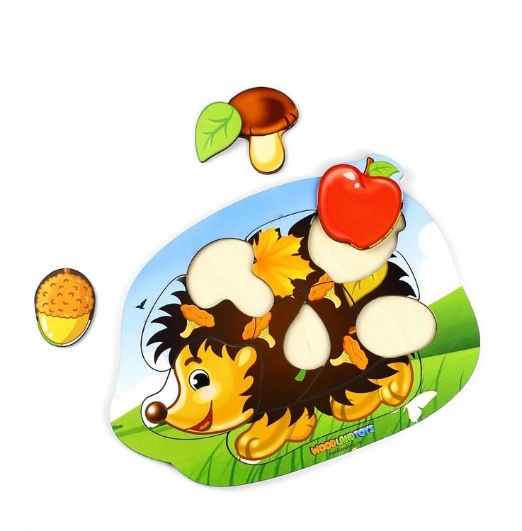 Развивающее пособие из дерева. Деревянный вкладыш «Ежик» — картинка 2