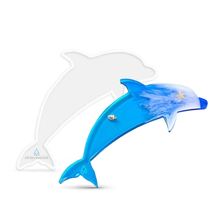 Силиконовый молд Epoxy Master коастер дельфин, 22х12 см — картинка 2