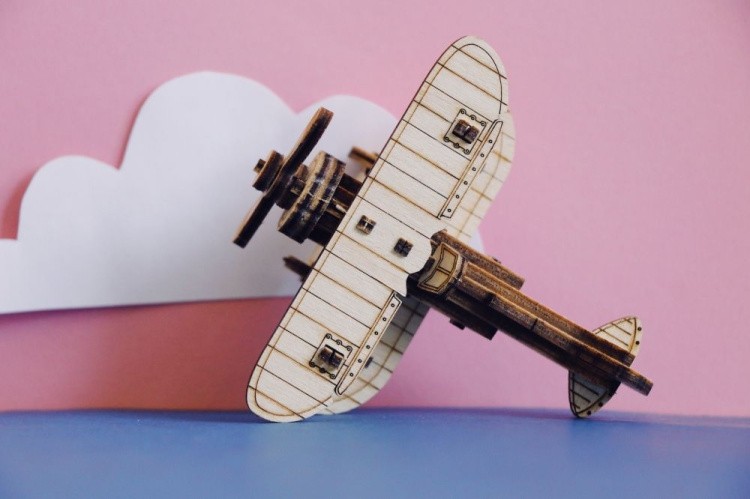 Конструктор из дерева UNIT Самолет И-15, UNIWOOD — картинка 2