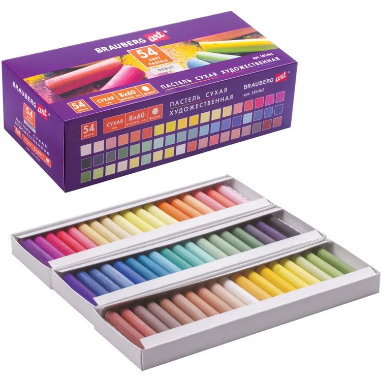 Пастель сухая художественная 54 цв., круглое сечение, BRAUBERG ART DEBUT — картинка 2