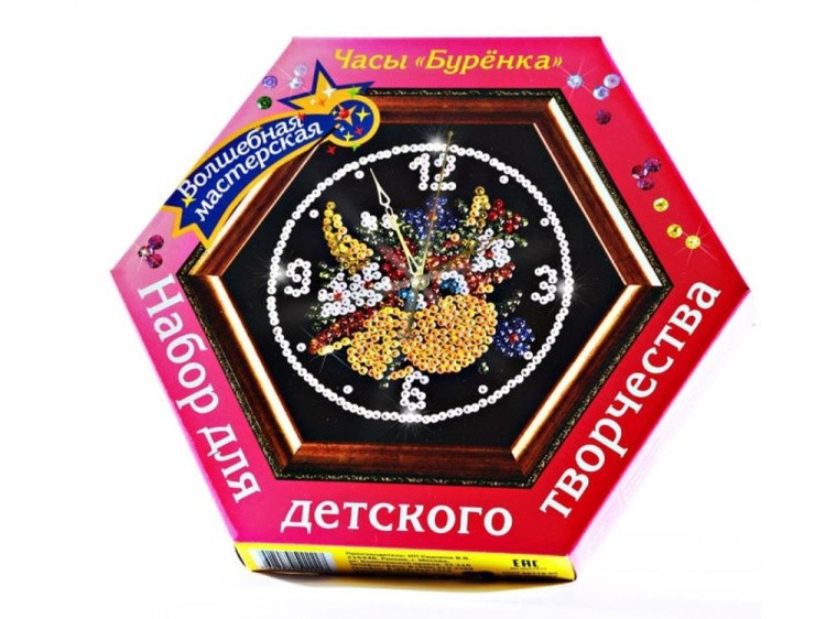 Мозаика из пайеток часы «Буренка» — картинка 2