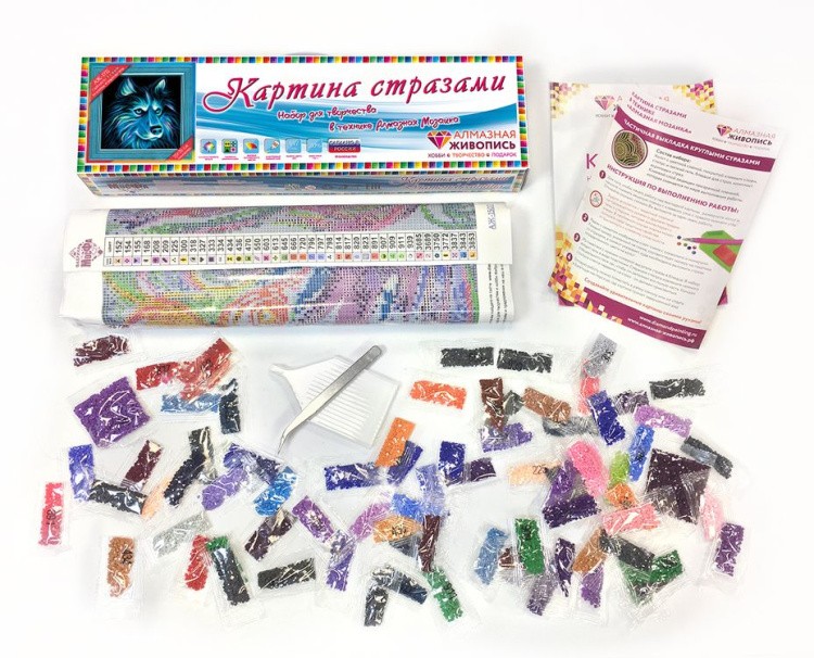 Алмазная вышивка «Неоновый хаски» — картинка 3